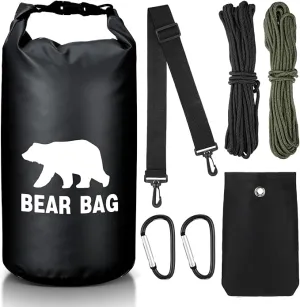 1 Set Bear Food Bag for Camping Ultralight Food Bag Hanging System Includes Waterproof Bear Bag, Nylon Ropes, Hooks for Camping Backpacking
