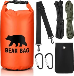 1 Set Bear Food Bag for Camping Ultralight Food Bag Hanging System Includes Waterproof Bear Bag, Nylon Ropes, Hooks for Camping Backpacking