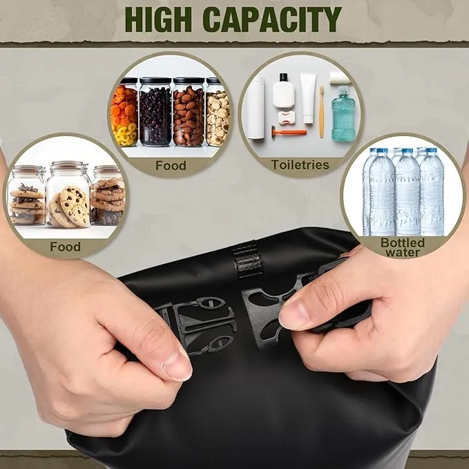 1 Set Bear Food Bag for Camping Ultralight Food Bag Hanging System Includes Waterproof Bear Bag, Nylon Ropes, Hooks for Camping Backpacking