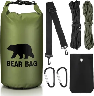 1 Set Bear Food Bag for Camping Ultralight Food Bag Hanging System Includes Waterproof Bear Bag, Nylon Ropes, Hooks for Camping Backpacking