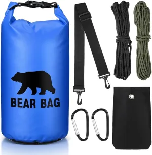 1 Set Bear Food Bag for Camping Ultralight Food Bag Hanging System Includes Waterproof Bear Bag, Nylon Ropes, Hooks for Camping Backpacking