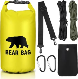 1 Set Bear Food Bag for Camping Ultralight Food Bag Hanging System Includes Waterproof Bear Bag, Nylon Ropes, Hooks for Camping Backpacking