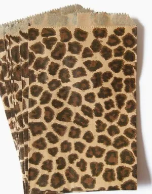 100 Leopard Print Paper Bags 6x9 Inches Flat Merchandise Bags