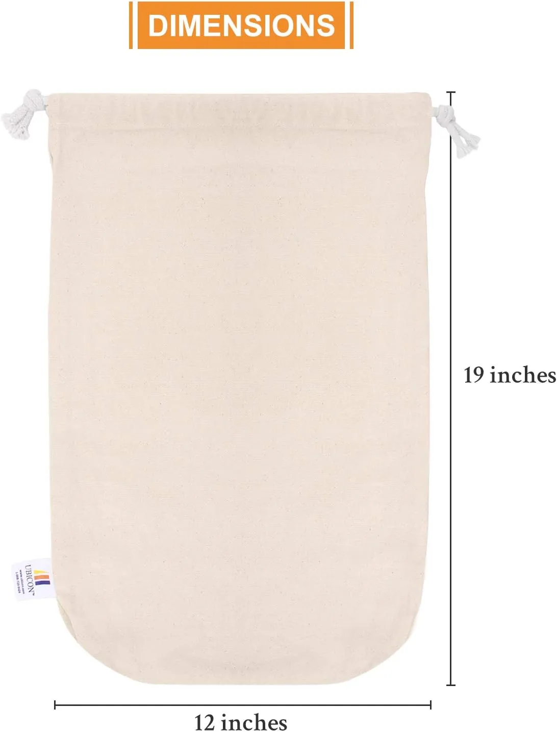 12 x 19 Inches Standard Size Heavy Duty Flat Bottom Coin Bags with Draw Strings, 5-Pack (STFBDS5)