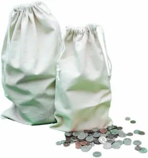 12 x 19 Inches Standard Size Heavy Duty Flat Bottom Coin Bags with Draw Strings, 5-Pack (STFBDS5)