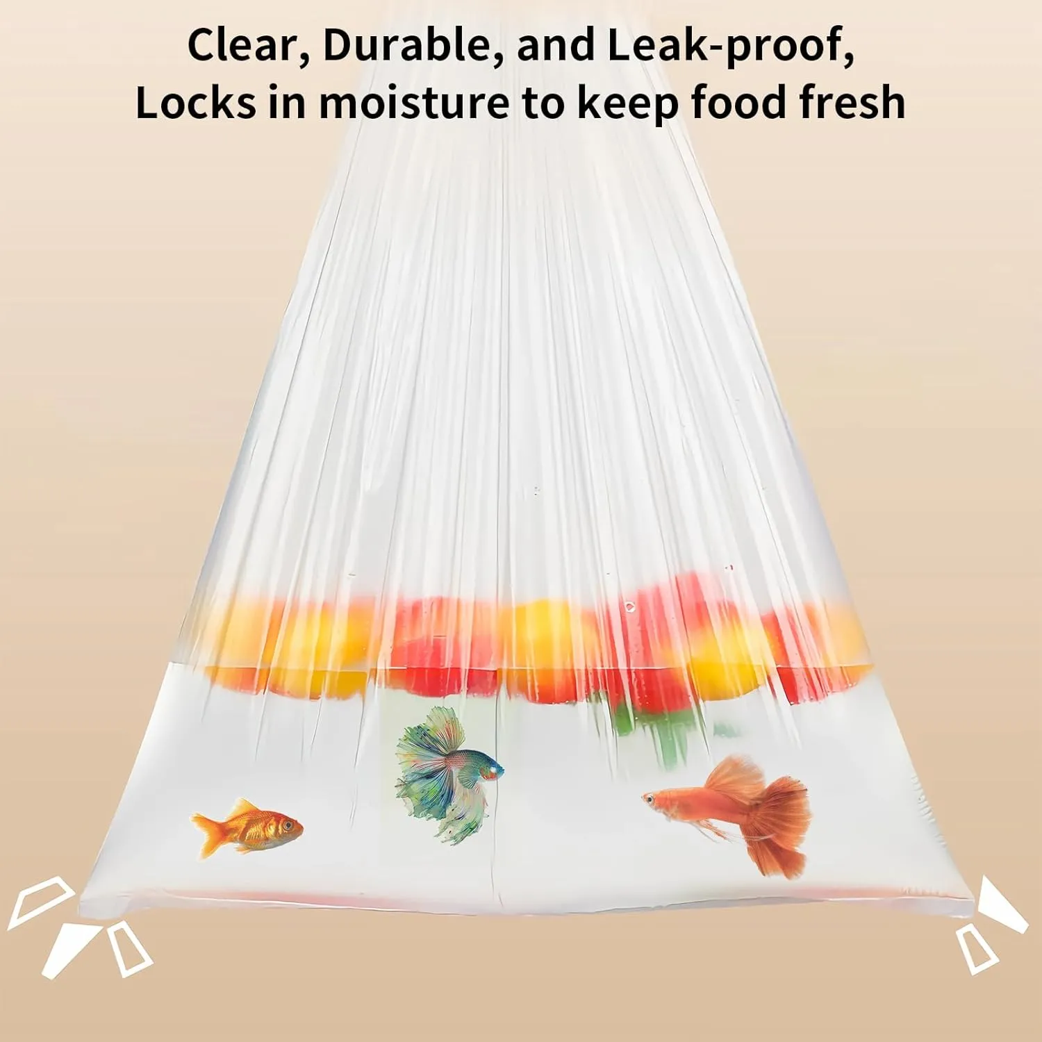 12" x 16" Clear Plastic Produce Bag on a Roll, Food Storage Bags for Vegetables, Bread, Fruits and Meat, Easy To Tear, Continuous Roll- 350 Bags/Roll - [4 Rolls]