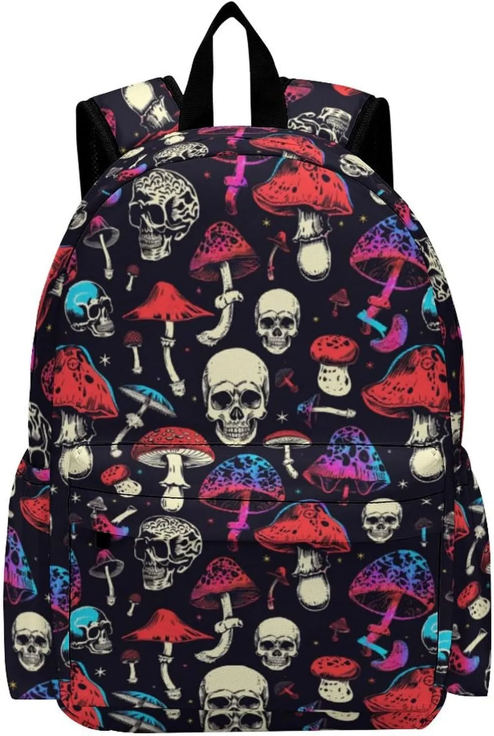 17 Inch Laptop Backpack Neon Skull Mushroom Star Teen Girls Boys School Backpack Bags Travel Bookbag Back Pack Outdoor Daypack for Women Men