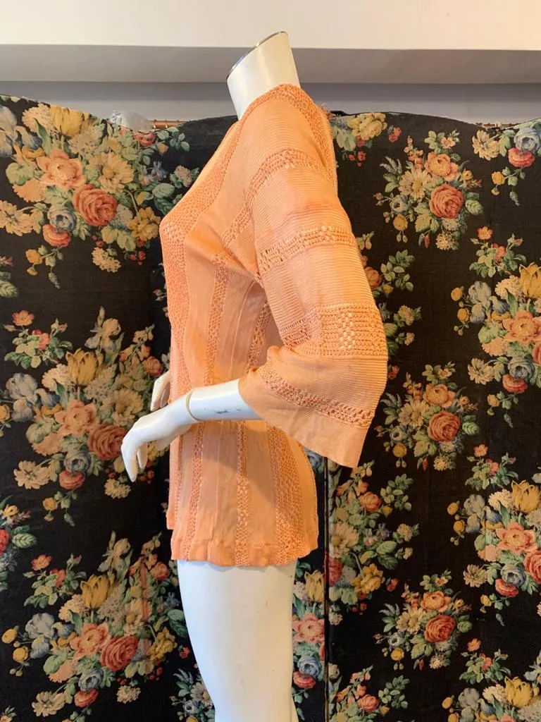 1920s Peach Knitted Top
