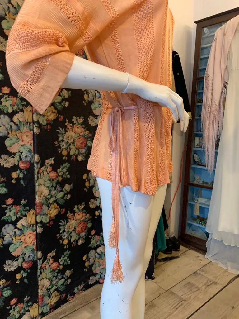 1920s Peach Knitted Top