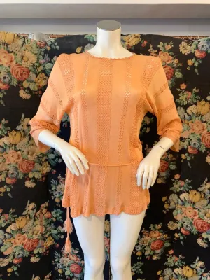 1920s Peach Knitted Top
