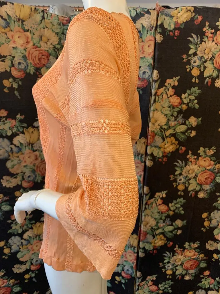 1920s Peach Knitted Top