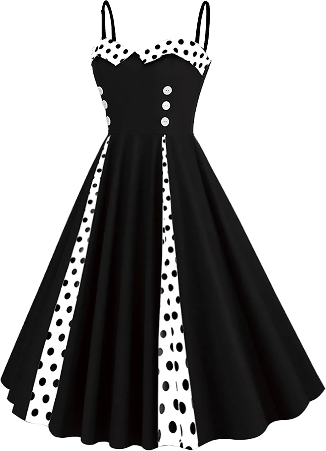 1950s Dresses for Women Vintage Retro Cocktail Party Swing Dresses Halter Floral Rockabilly 50s Polka Dot Pin up Dress