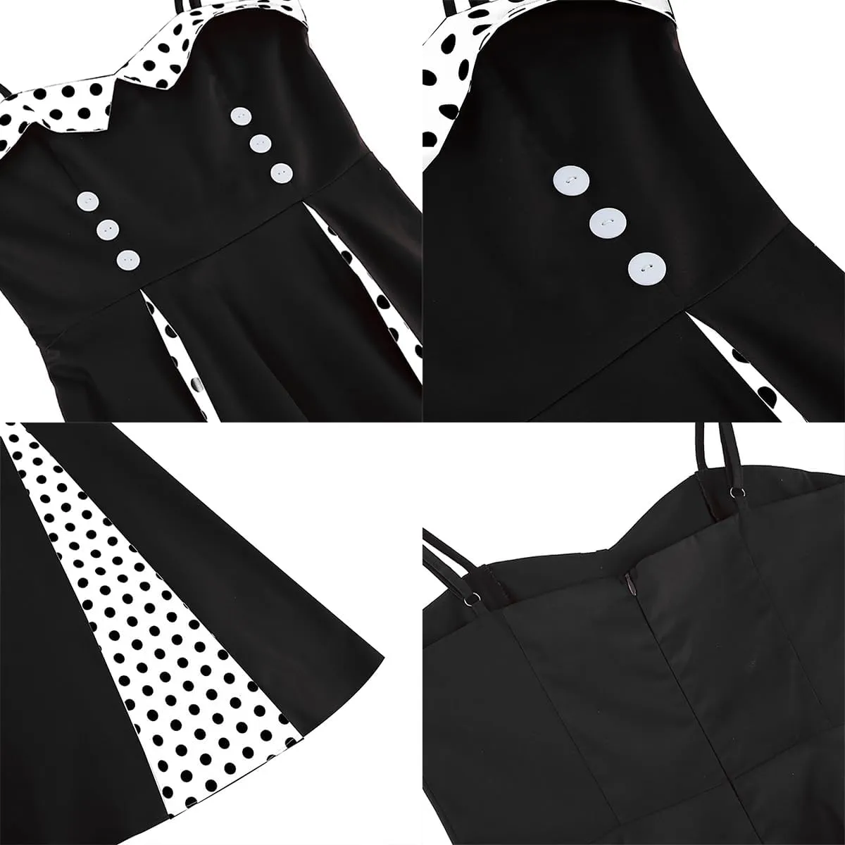 1950s Dresses for Women Vintage Retro Cocktail Party Swing Dresses Halter Floral Rockabilly 50s Polka Dot Pin up Dress