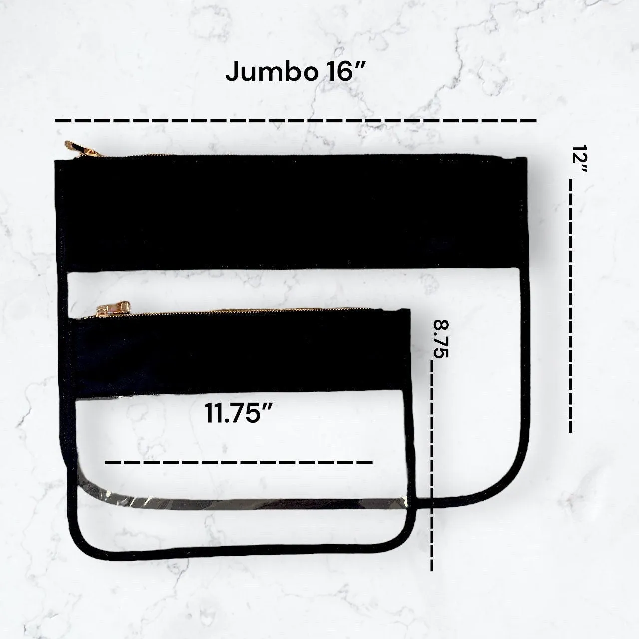 2 Sizes- Clear Nylon Cosmetic Bag - DIY Customizable w Glitter Varsity Letter Initial Patches Makeup Bag Nylon Clear Snacks Pouch- BAG ONLY