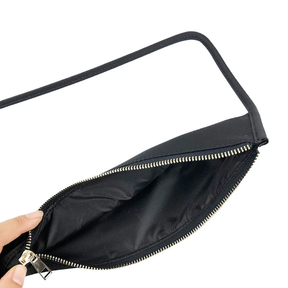 2 Sizes- Clear Nylon Cosmetic Bag - DIY Customizable w Glitter Varsity Letter Initial Patches Makeup Bag Nylon Clear Snacks Pouch- BAG ONLY
