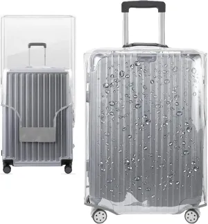 20 Inch Full Clear PVC Suitcase Cover Protectors for TSA Approved Travel Luggage Protector Covers Set Transparent Luggage Case Suitable for 19"-20" Full Clear