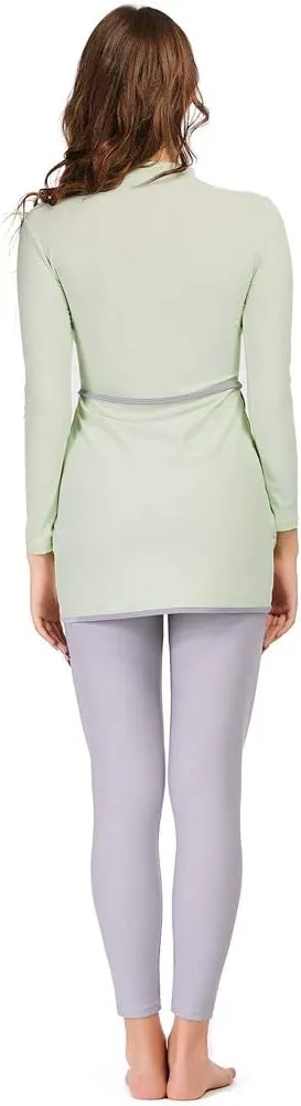 2024 Women Modest Muslim Swimwear Patchwork Hijab Sport Long Sleeves Swimsuit 3pcs Islamic Burkinis Wear Bathing Suit