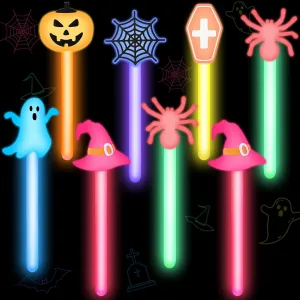 24 Halloween Party Favors Glow Sticks for Kids, 4 Inch Glow Sticks Halloween Glow in the Dark Party Supplies Halloween Goodie Bags Stuffers Classroom Prizes