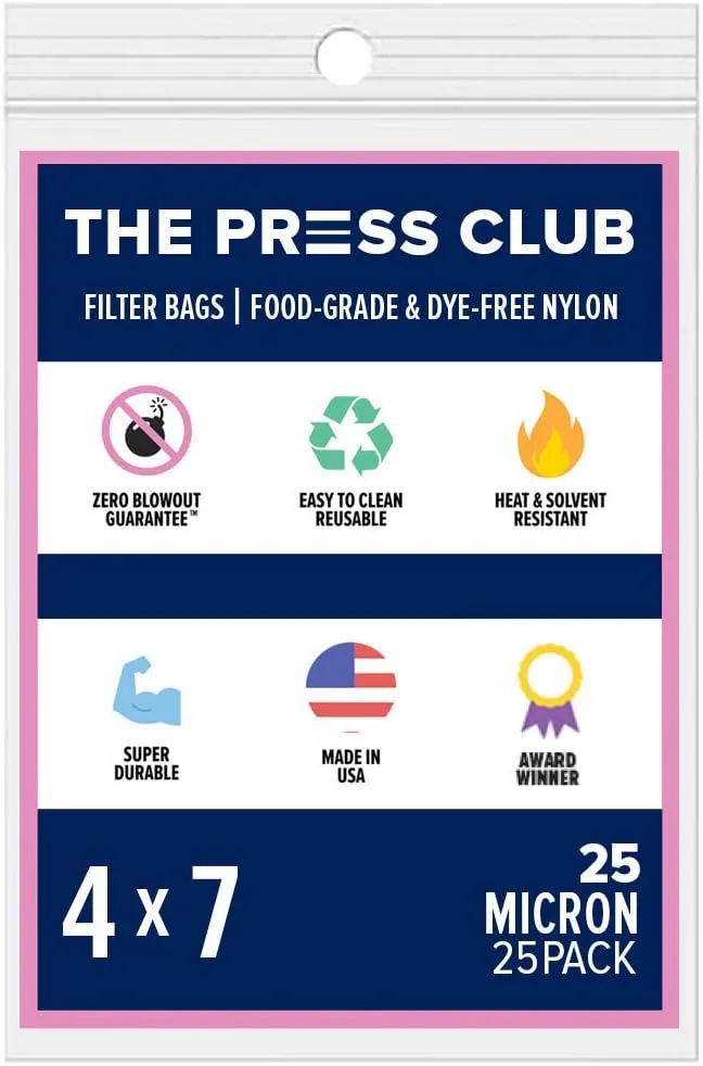 25 Micron | Premium Nylon Tea Filter Bags | 4" x 7" | 25 Pack