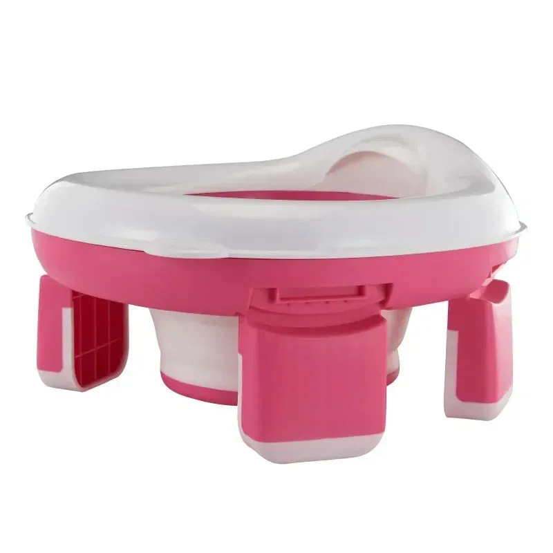 3 in 1 Travel Toilet Seat Foldable Children Potty with Bags Baby Pot Portable Silicone Baby Potty Training Toilet Seat for Kids