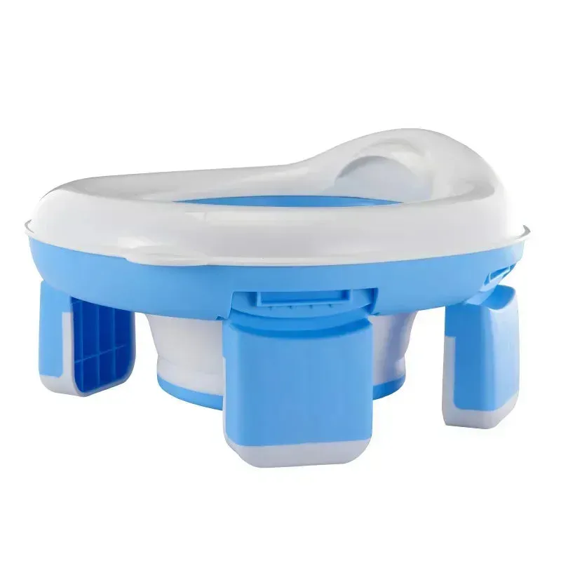 3 in 1 Travel Toilet Seat Foldable Children Potty with Bags Baby Pot Portable Silicone Baby Potty Training Toilet Seat for Kids