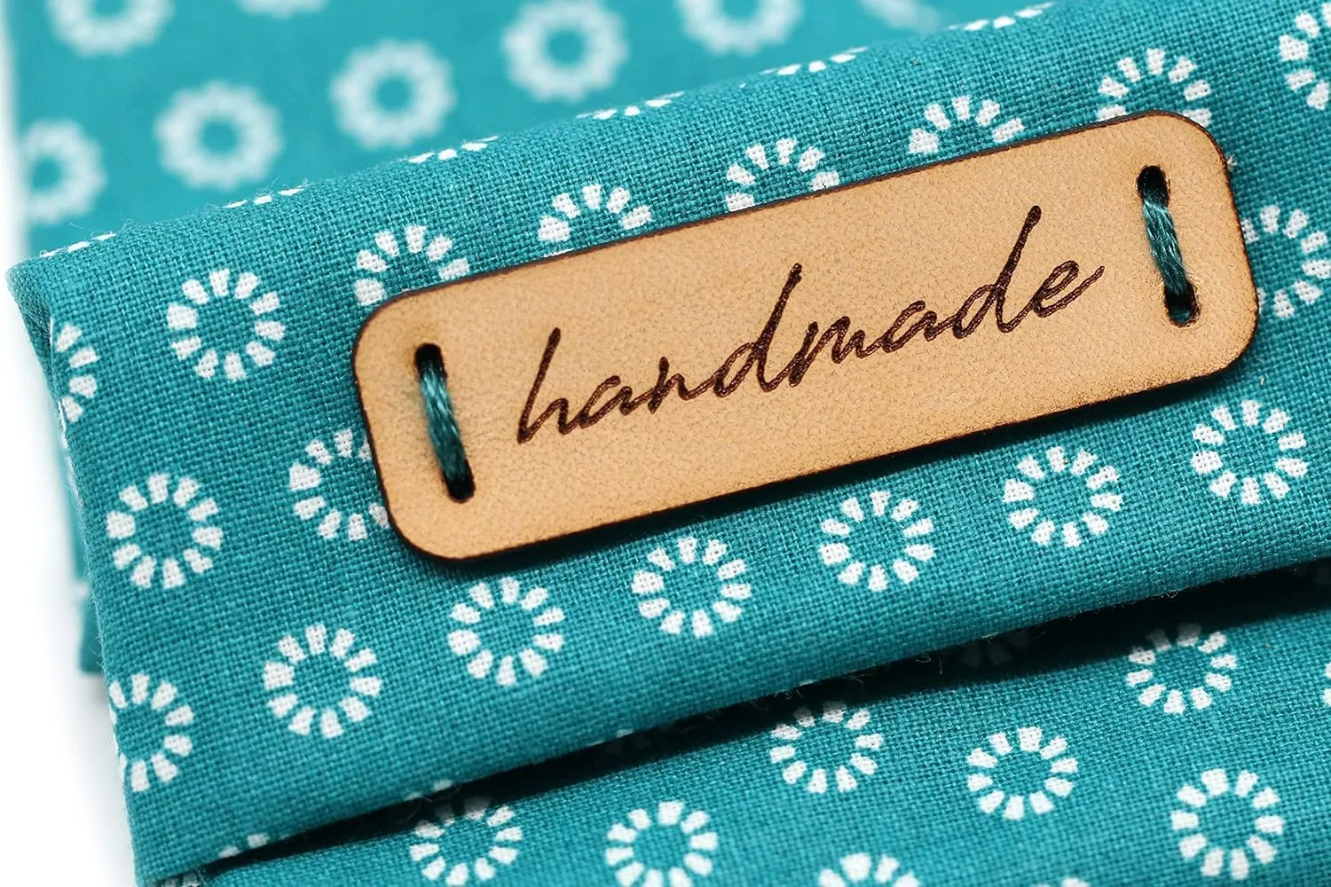 3DP Customized Text Handmade Leather Labels - Mod. C2 - 15 Pieces (48x15 mm, 2 mm thickness)