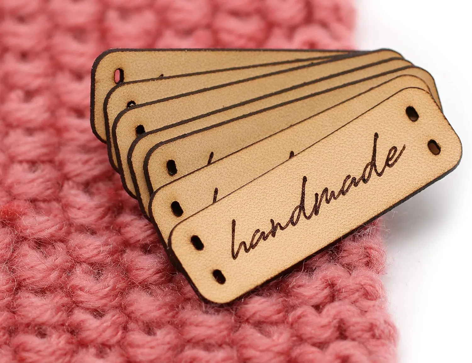 3DP Customized Text Handmade Leather Labels - Mod. C2 - 15 Pieces (48x15 mm, 2 mm thickness)