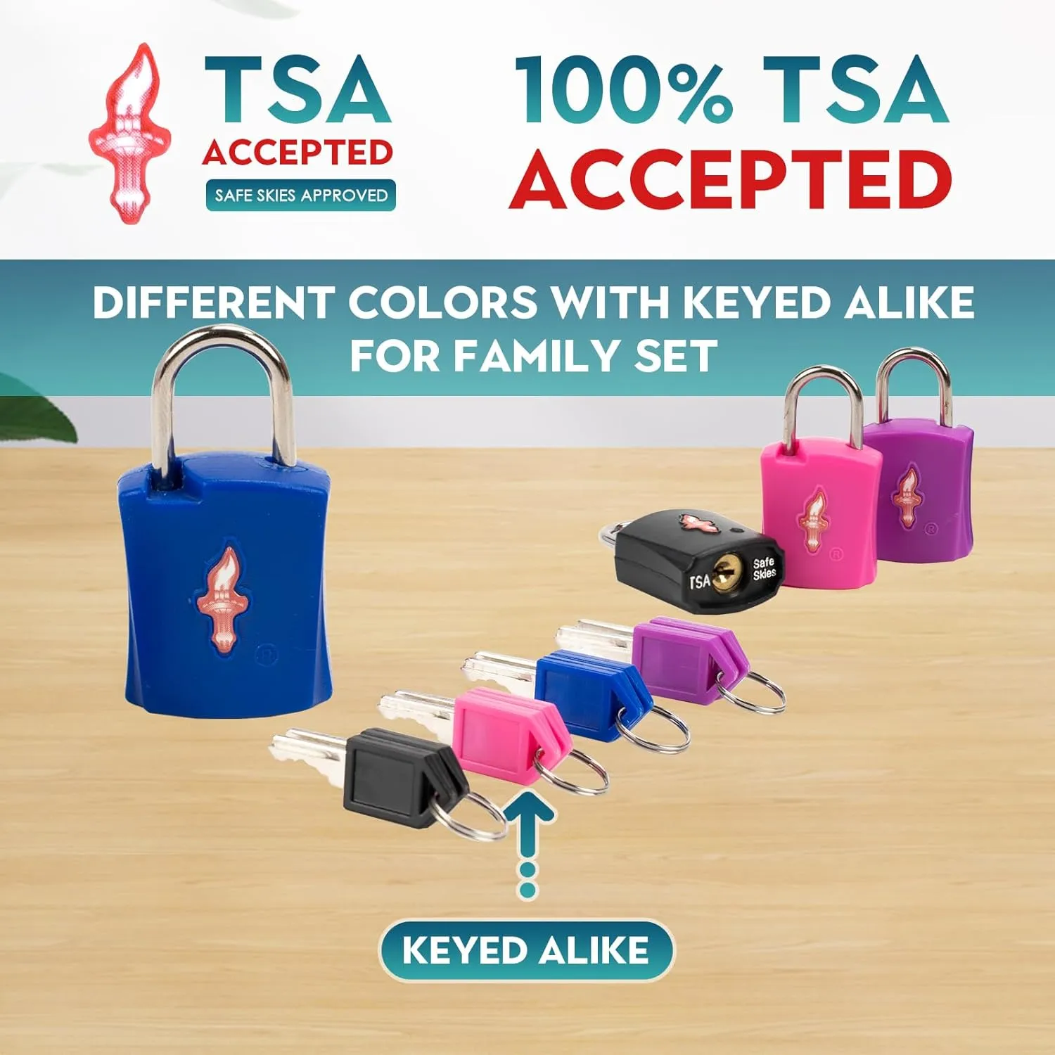 4 Pack TSA Approved Luggage Locks in Family Pack,Suitcase Lock TSA Approved;TSA Approved Travel Lock for Backpacks, Bags and Luggage That Airport Security Will not Clip, 4 Pack Mixed