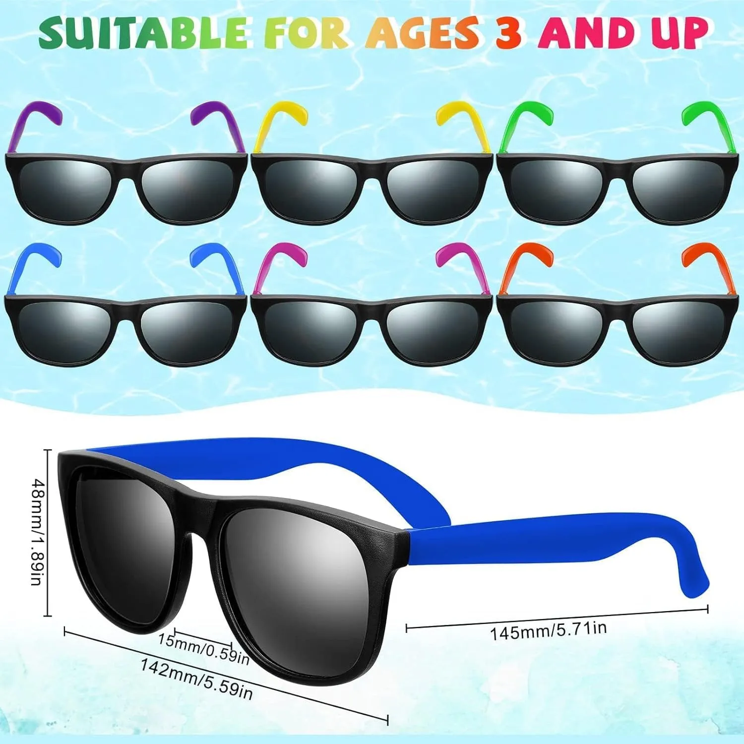 48/72/96 PCS Sunglasses Beach Balls Party Favors 12" Inflatable Pool Beach Balls Bulk for Kids Adults Rainbow Pool Balls Park Backyard Summer Water Birthday Parties Supplies