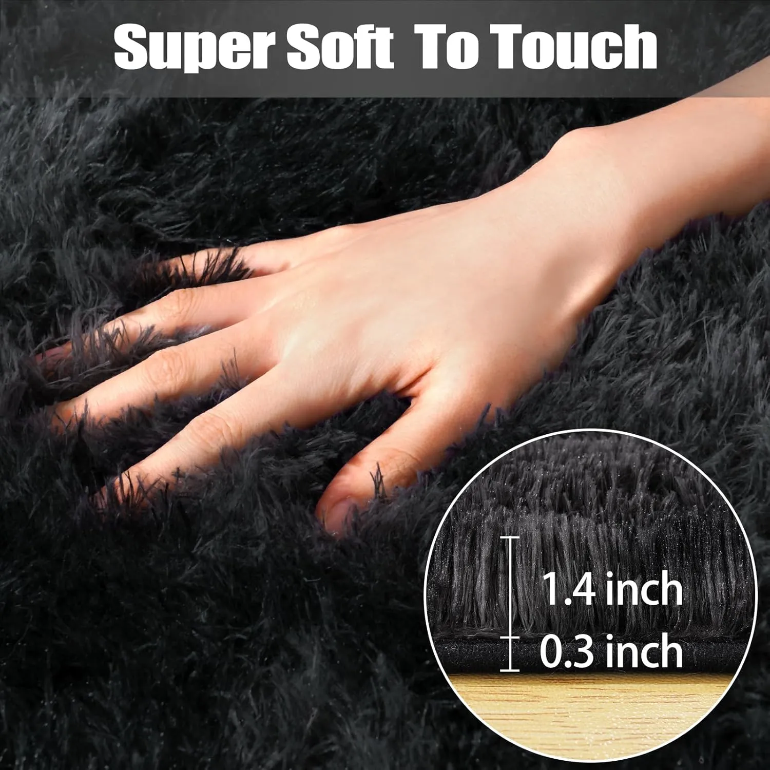 4x6 Area Rugs for Bedroom, Fluffy Soft Shag Rugs for Living Room, Small Fuzzy Plush Shaggy Carpets for Boys and Girls Dorm Room Home Decor (4ft x 6ft, Tie-Dyed Black Grey)