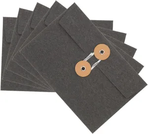 5Pcs Vintage File Bags Thickened Paper Envelopes with String Tie Closure for Document Storage Creative Paper Pockets for School Office and Travel