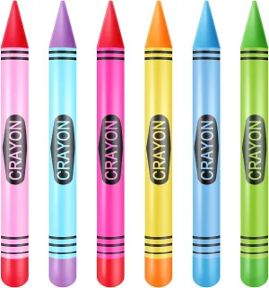 6 Pcs 41.34 Inch Jumbo Inflatable Crayons Balloons Large Neon Blow up Crayon Colorful Back to School Decorations Party Favors for Boys Girls Birthday Classroom Supplies
