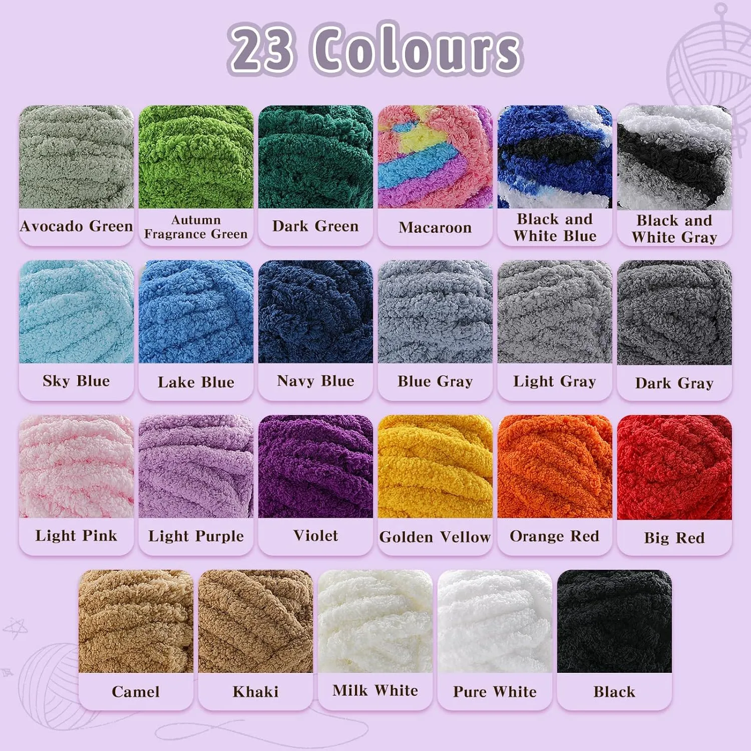 8 Pack Chunky Yarn for Hand Knitting - Chenille Yarn for Crocheting - 224 Yds Chunky Blanket Yarn Jumbo, Thick Fluffy for Knitting Blankets, Super Bulky Yarn 61.6 Oz (Lake Blue)