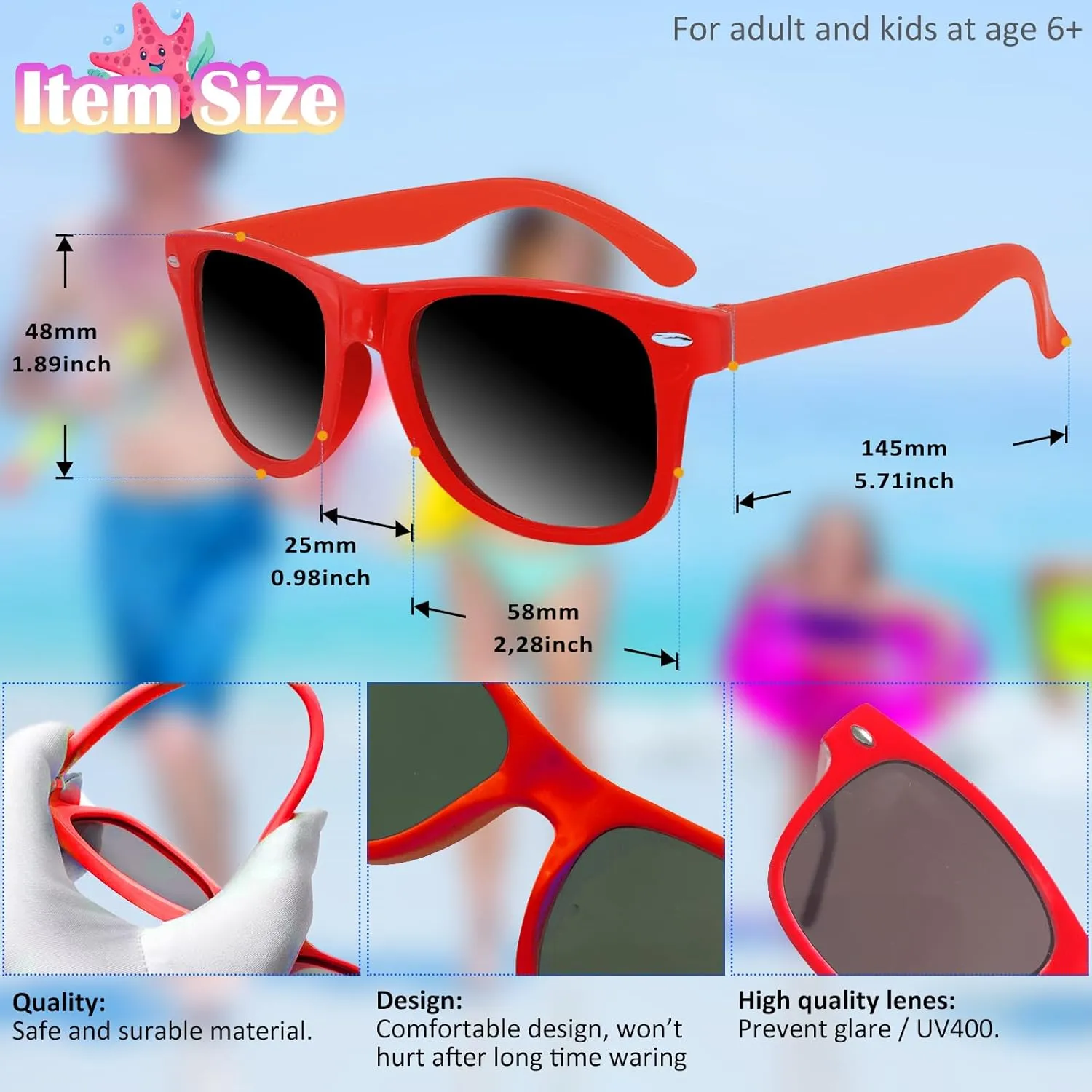 80Pcs Sunglasses Beach Balls Bulk Party Favors for Kids 40Pcs Neon Sunglasses 40Pcs 12" Beach Balls Kid Boys Girls Graduation Party Supplies for Summer Beach Pool Party Favors Goodie Bag Favors