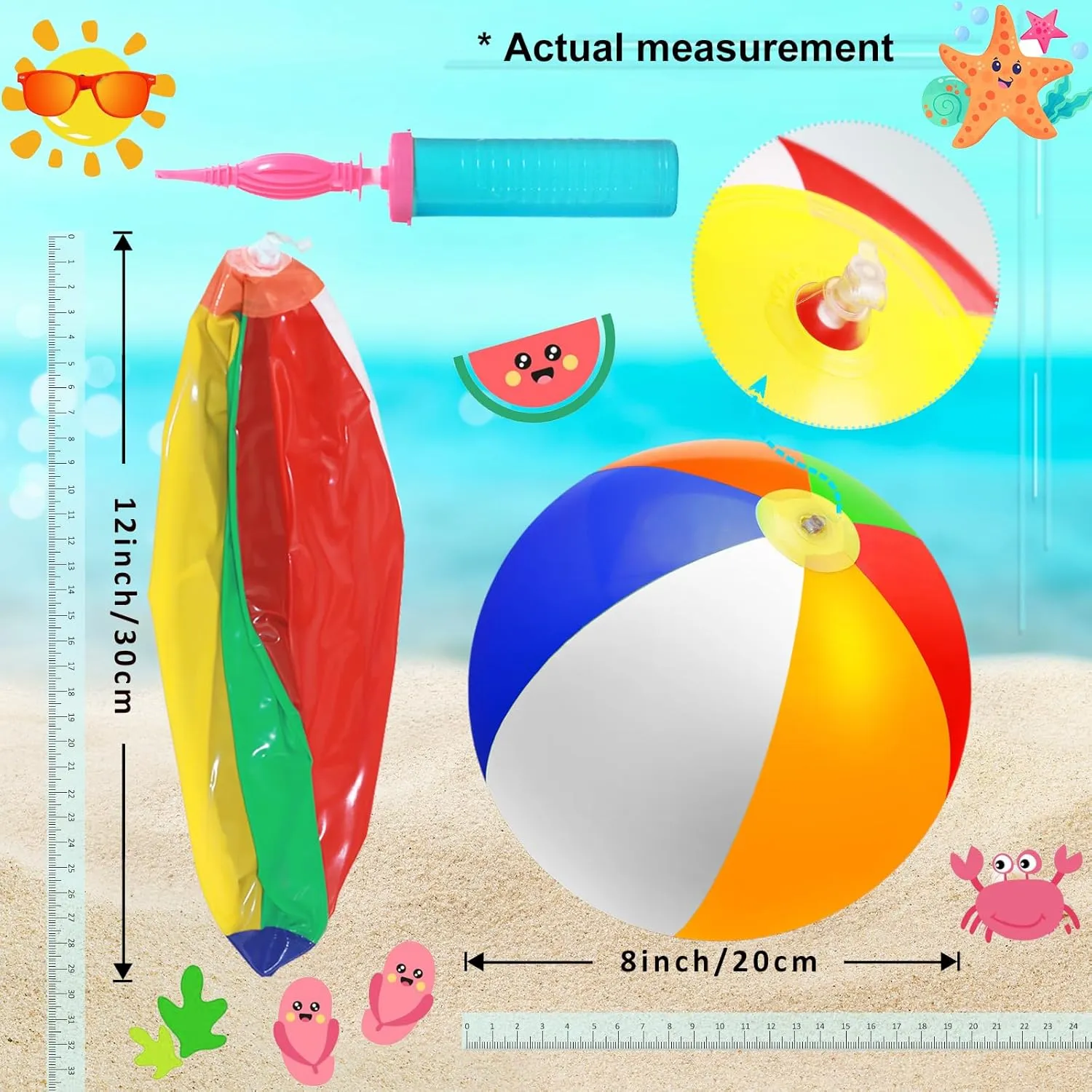 80Pcs Sunglasses Beach Balls Bulk Party Favors Kids 40Pcs Neon Sunglasses 40Pcs 12" Beach Balls Boys Girls Graduation Party for Summer Beach Pool Party Favors Goodie Bag Supplies