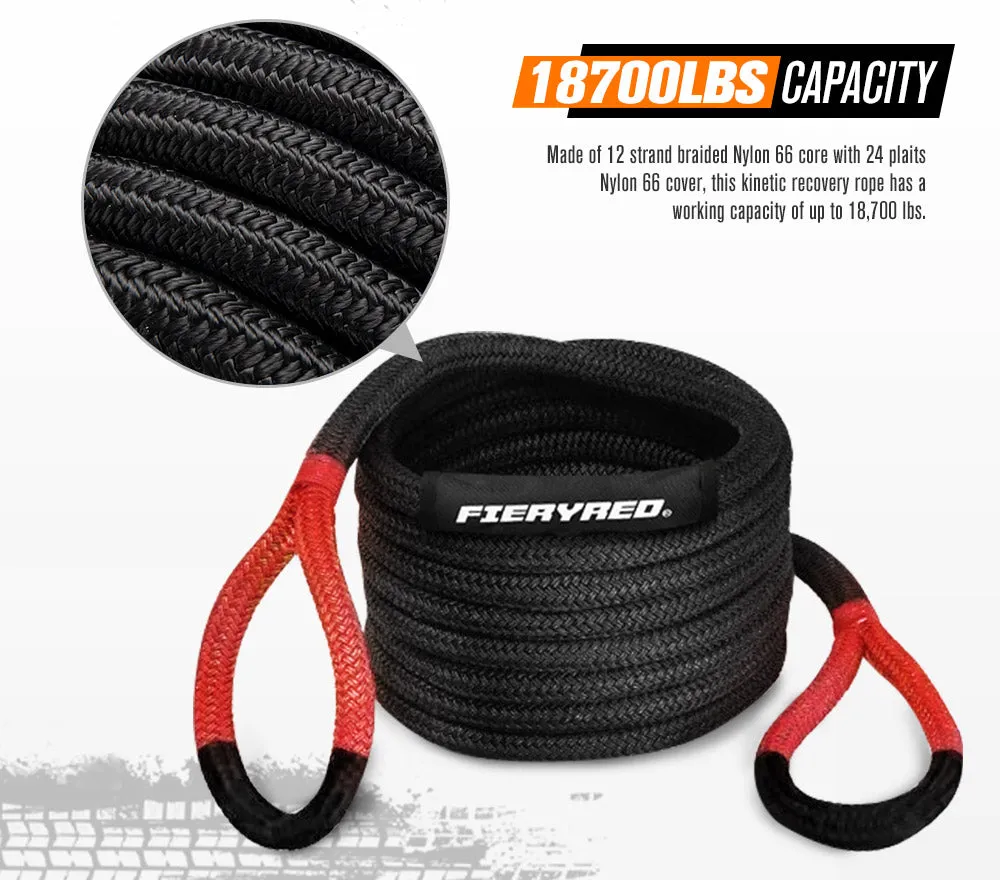 8PC Recovery Kit 9M Kinetic Rope Snatch Strap Hitch Receiver Shackles