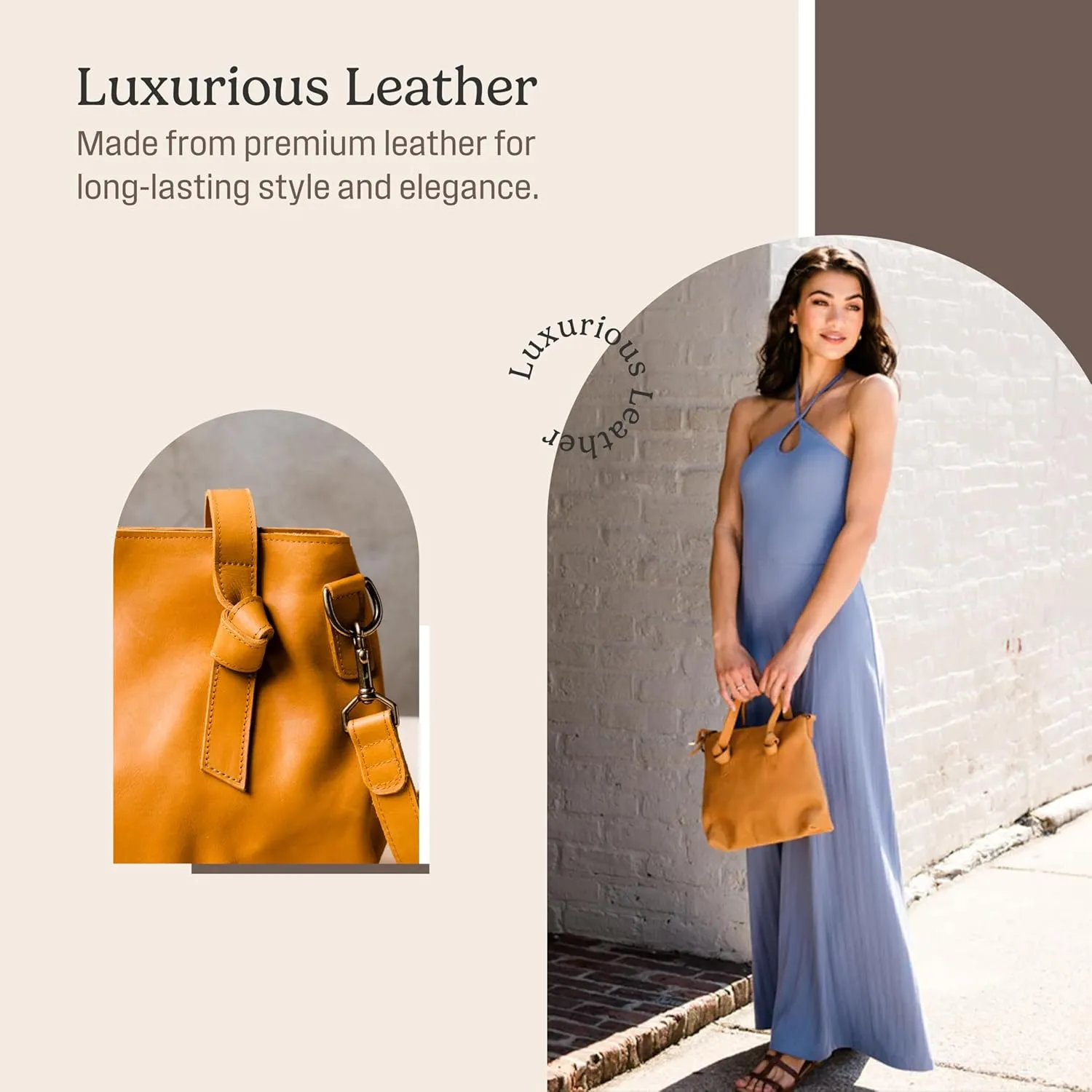 ABLE Clothing Leather Tote Bag for Women,Stylish, Handcrafted, Accessory and Utility Tote Bag with Drop Straps
