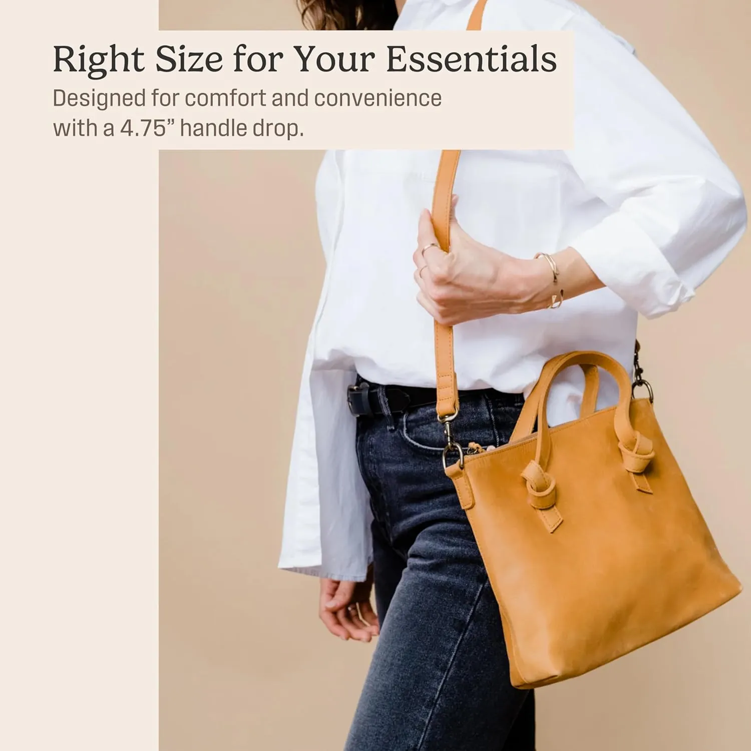 ABLE Clothing Leather Tote Bag for Women,Stylish, Handcrafted, Accessory and Utility Tote Bag with Drop Straps