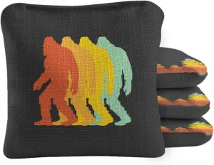 ACA Synergy Pro Professional Cornhole Bags Dual Sided Regulation 6x6 Set of 4 Retro Sasquatch