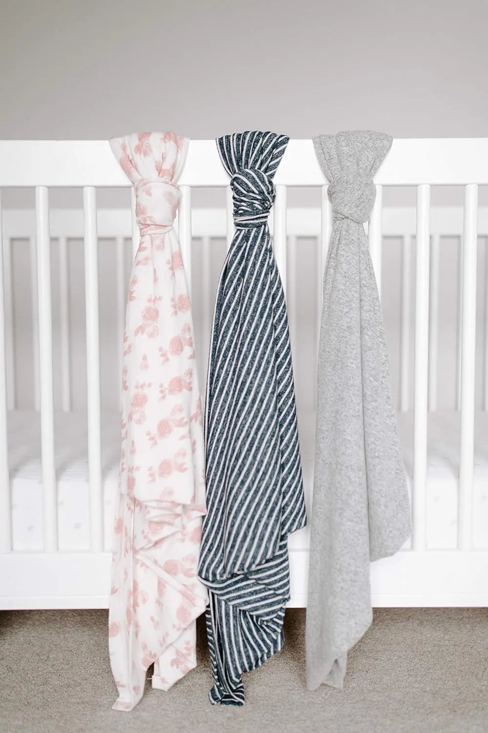 aden   anais Snuggle Knit Baby Swaddle Blanket for Newborn Girl and Boy, Versatile Stroller Cover, Burp Cloth, Nursing Shield, 47 x 47 Inch, Navy Stripe