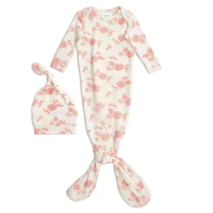 aden   anais Snuggle Knit Knotted Newborn Baby Gown & Hat Set, Rosettes