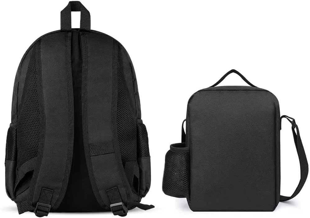 Adults Backpack Sets - Skull Moth Butterfly Galaxy Space Neon Flowers Skeleton Art Bookbag Shoulder Book Bags   Lunch Bag   Pencil Case Camping Outdoor Backpack, Gym Outdoor Bag Computer Bag