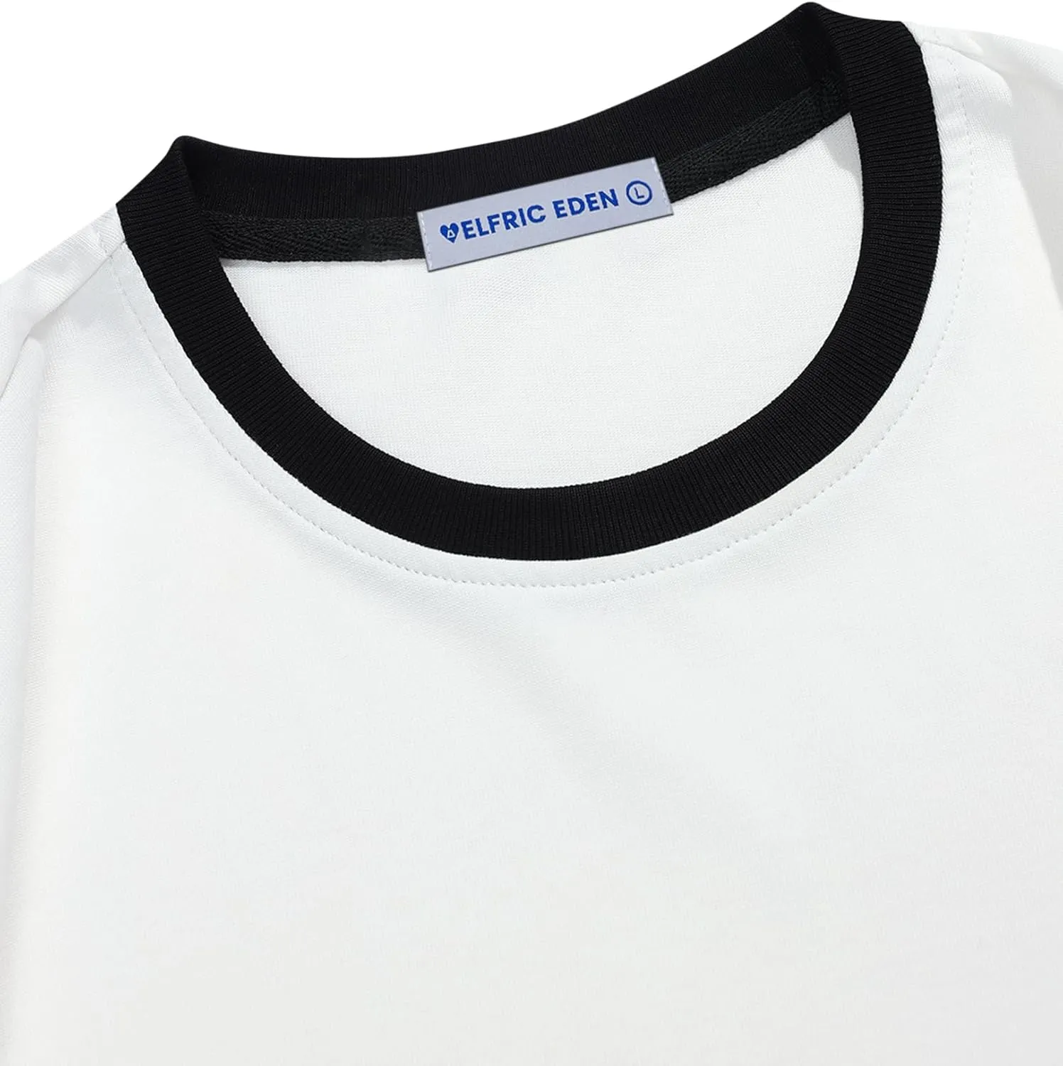 Aelfric Eden Graphic Tees Y2k Women Oversized T Shirts Striped Patchwork Crewneck Unisex Streetwear Tops