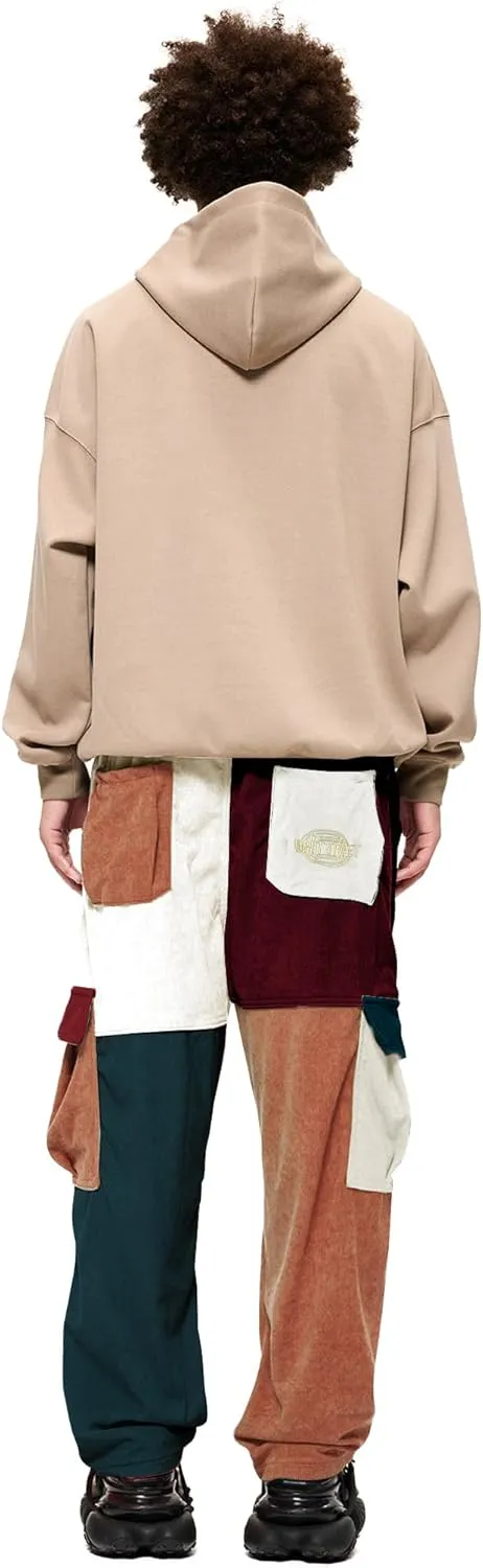 Aelfric Eden Mens Cargo Pants Patchwork Multi-Pockets Outdoor Fashion Casual Jogger Pants Streetwear with Drawstring