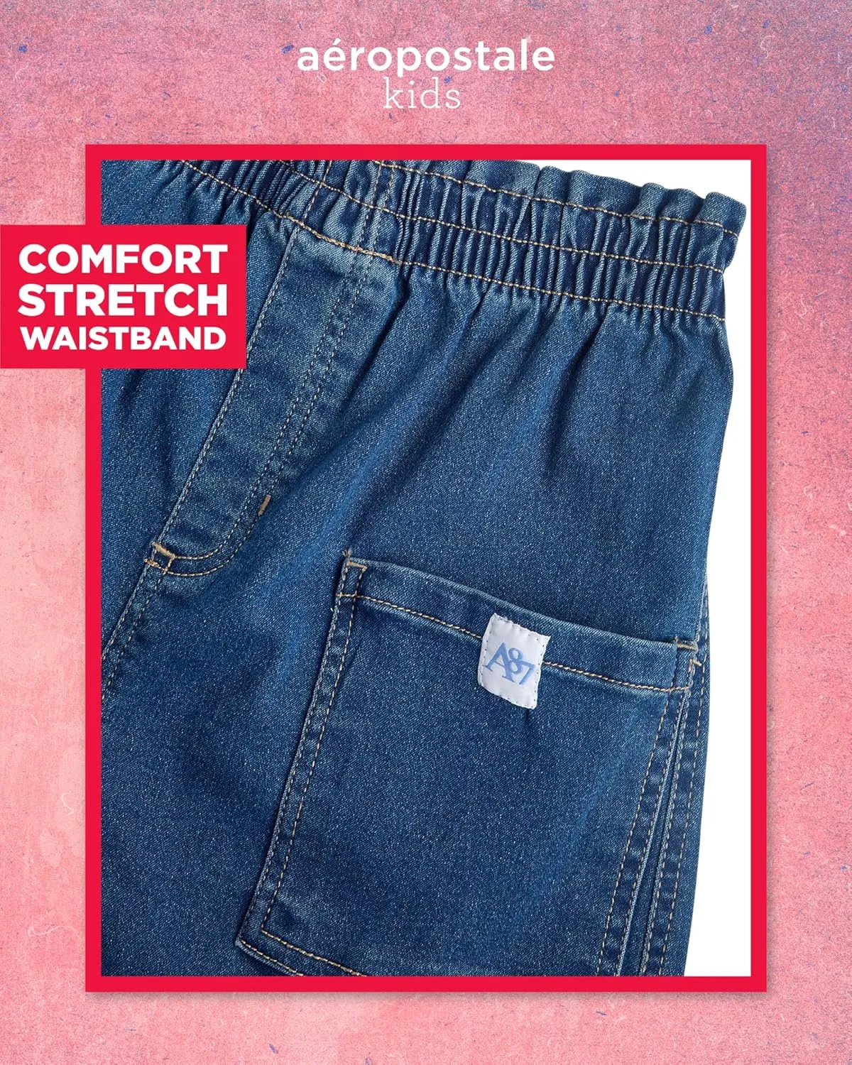 AEROPOSTALE Girls Shorts Set - 2 Piece Short Sleeve Graphic Tee and Paperbag Twill or Denim Shorts Outfits for Girls (7-12)