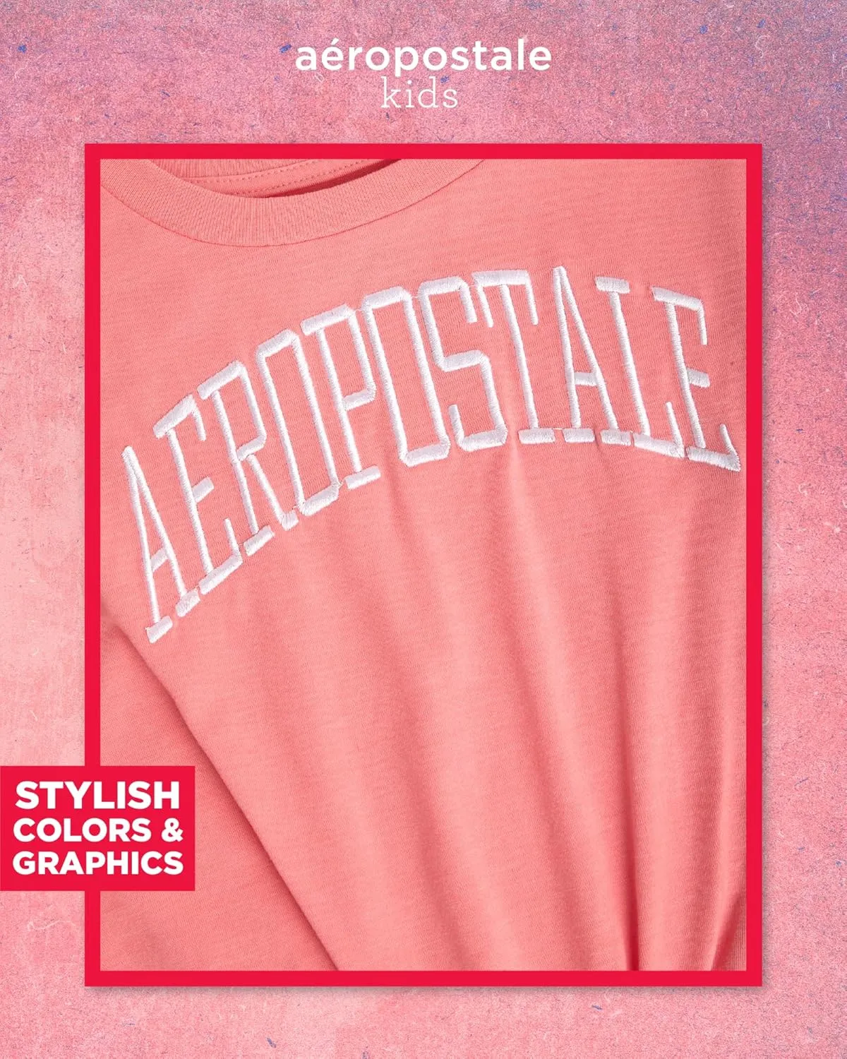 AEROPOSTALE Girls Shorts Set - 2 Piece Short Sleeve Graphic Tee and Paperbag Twill or Denim Shorts Outfits for Girls (7-12)