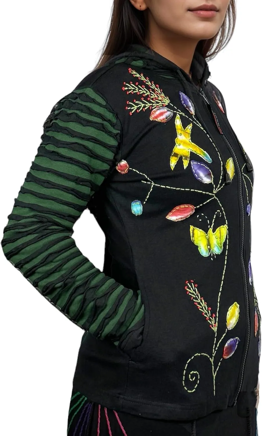 Agan Traders 2025 Summer Bohemian Zip Up Jackets for Women - Tie Dye Patch Distressed Women's Lightweight Hoodie Sweatshirts