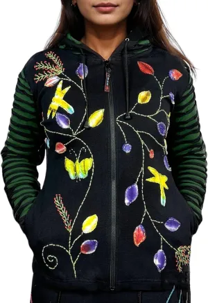 Agan Traders 2025 Summer Bohemian Zip Up Jackets for Women - Tie Dye Patch Distressed Women's Lightweight Hoodie Sweatshirts