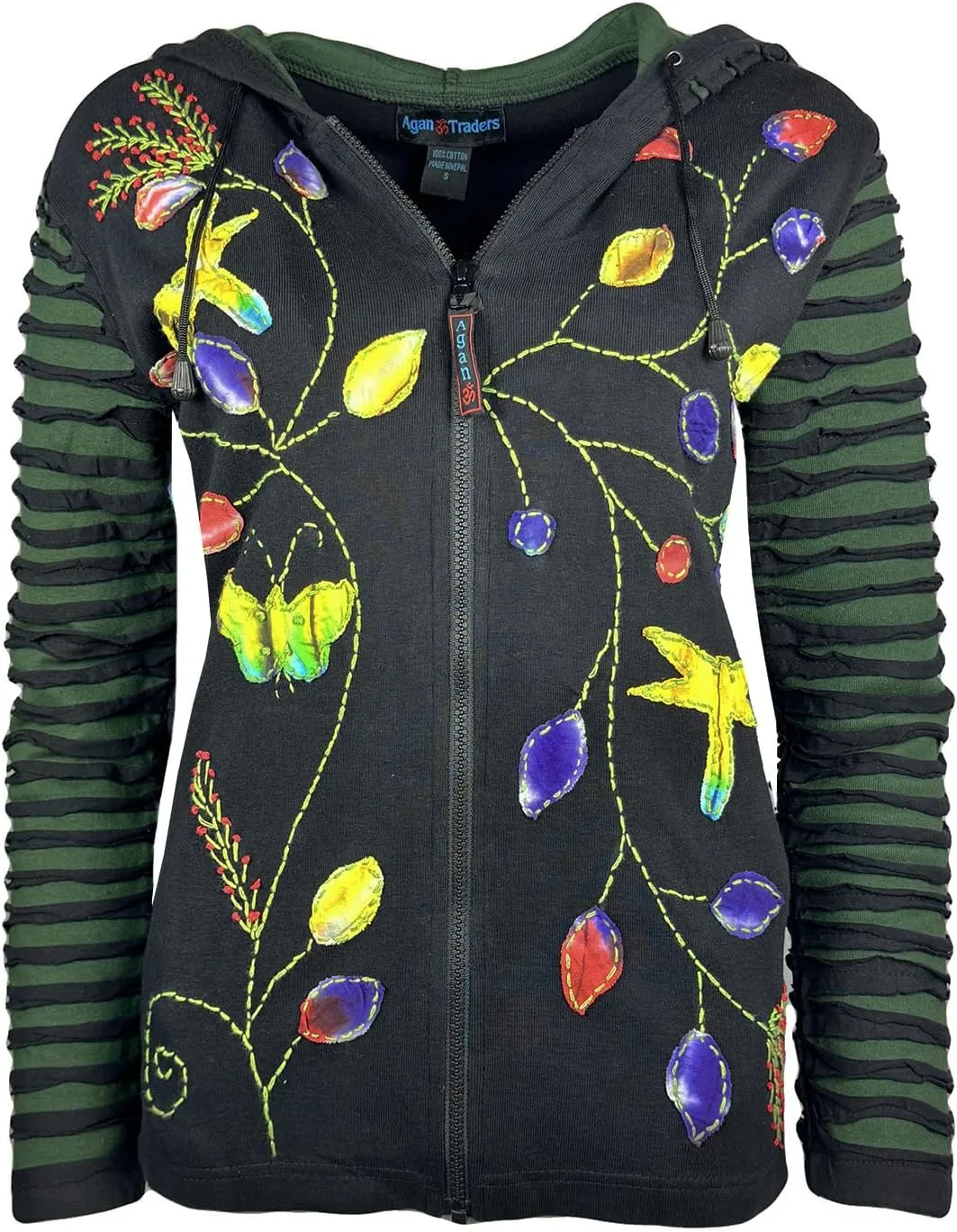 Agan Traders 2025 Summer Bohemian Zip Up Jackets for Women - Tie Dye Patch Distressed Women's Lightweight Hoodie Sweatshirts