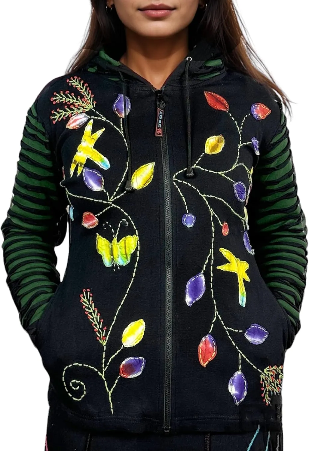 Agan Traders 2025 Summer Bohemian Zip Up Jackets for Women - Tie Dye Patch Distressed Women's Lightweight Hoodie Sweatshirts